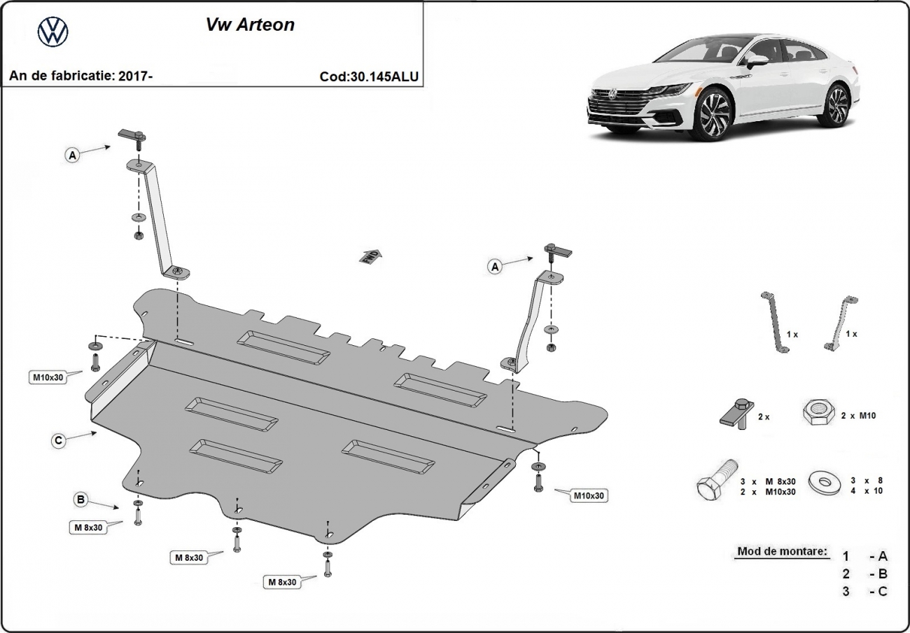Skid plate Aluminium Engine+ | VW Arteon (2017-2026) - 3