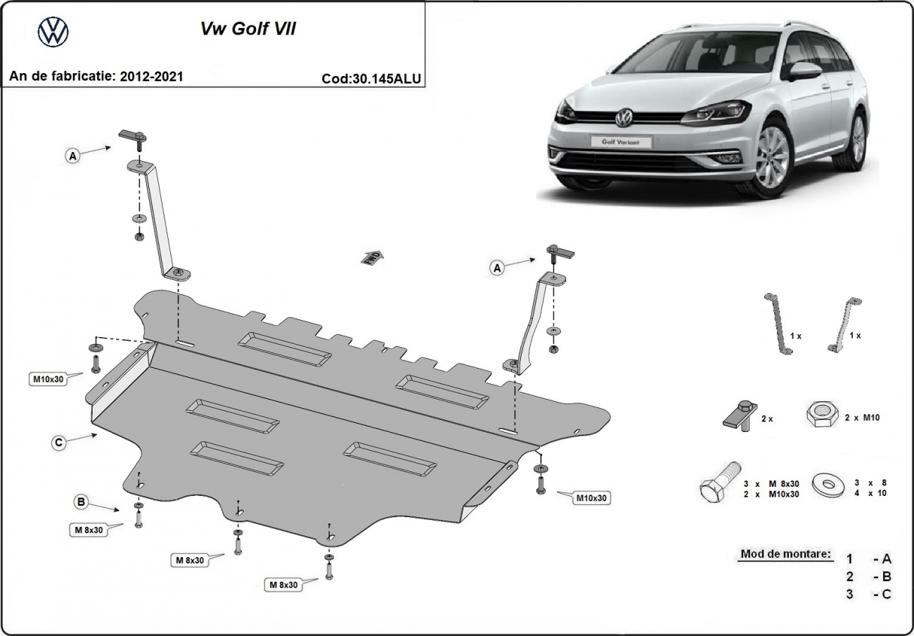 Bunnplate Aluminium Motor+ | VW Golf 7 (2012-2021) - 3
