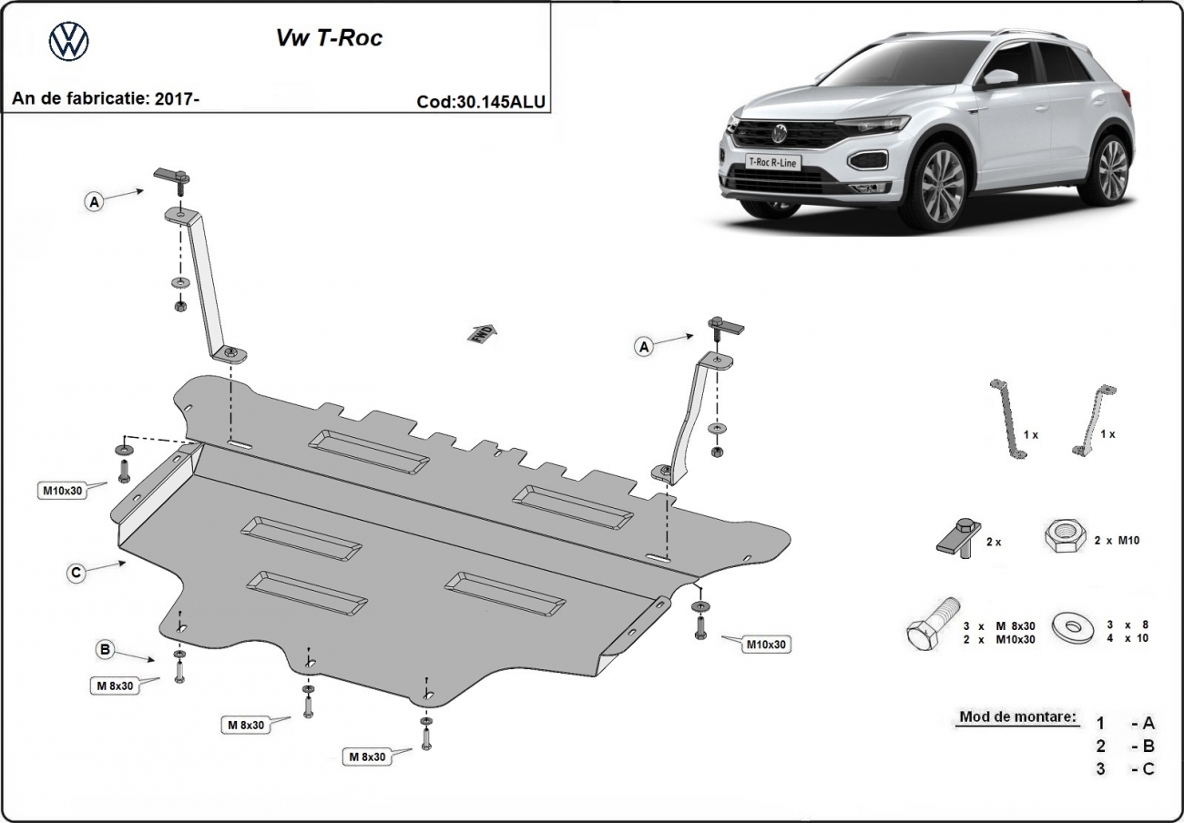 Bunnplate Aluminium Motor+ | VW T-Roc (2017-2026) - 3