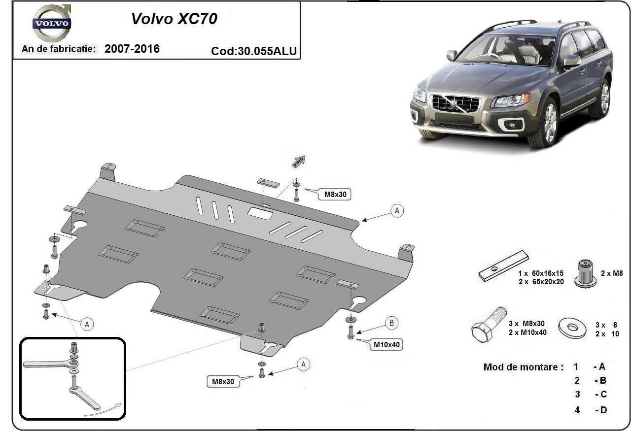 Bunnplate Aluminium Motor+ | Volvo XC70 (2007-2016) - 3