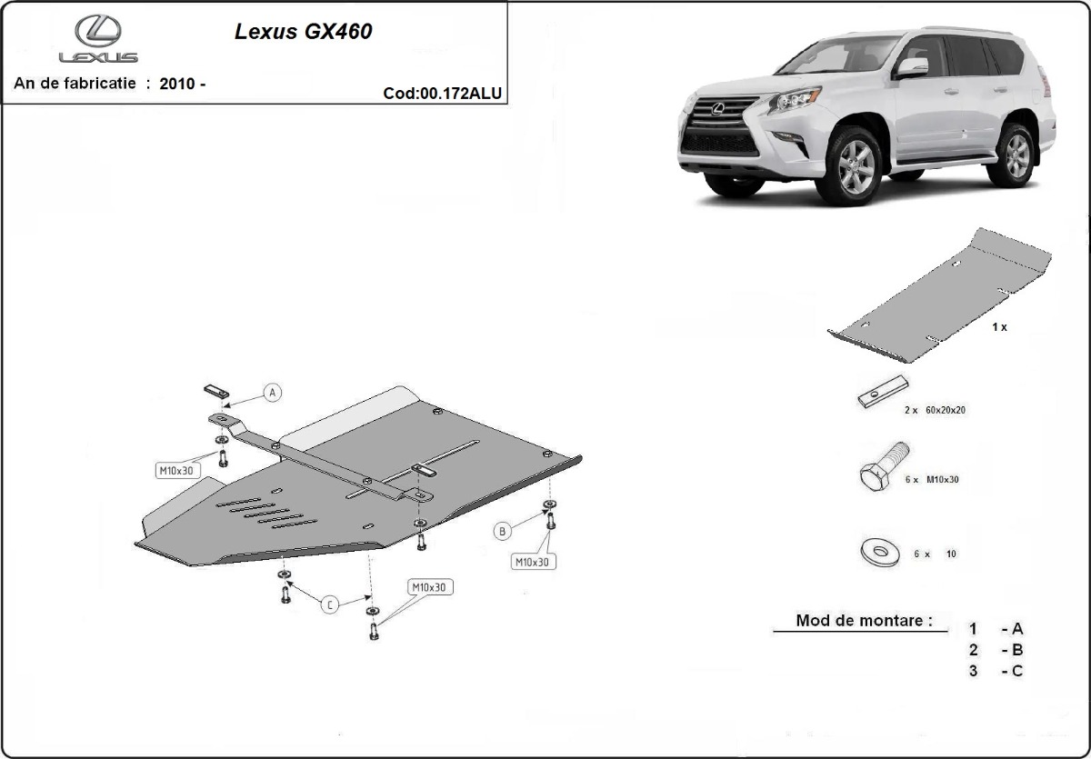 Skid plate Aluminium Gearbox | Lexus GX460 (2010-2026) - 3