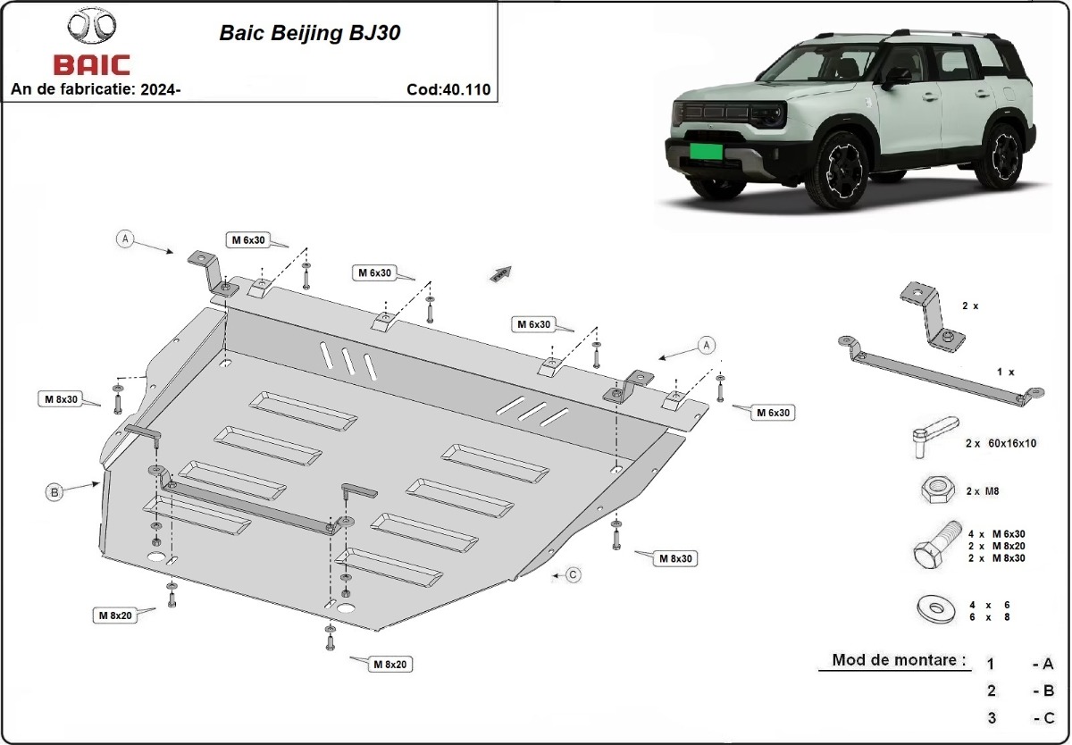 Skid plate Steel Engine+ | BAIC Beijing BJ30 (2024-2026) - 3