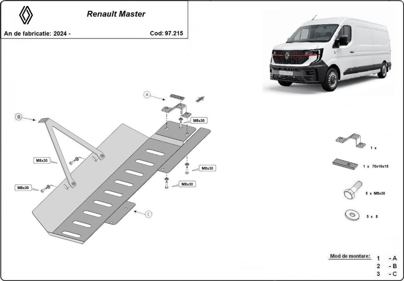 Bundplade Stål EGR, system STOP&GO | Renault Master 4 (2024-2026) - 3