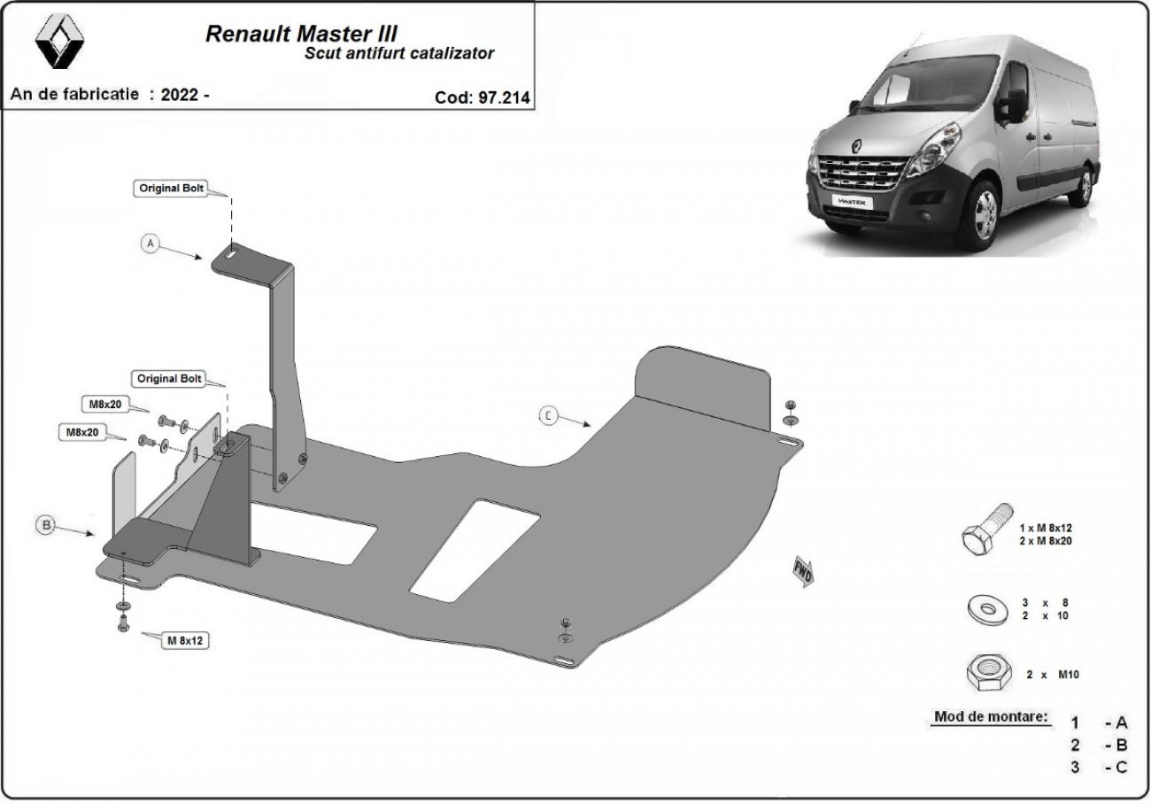 Bundplade Stål Katalysator | Renault Master 3 (2022-2024) - 3