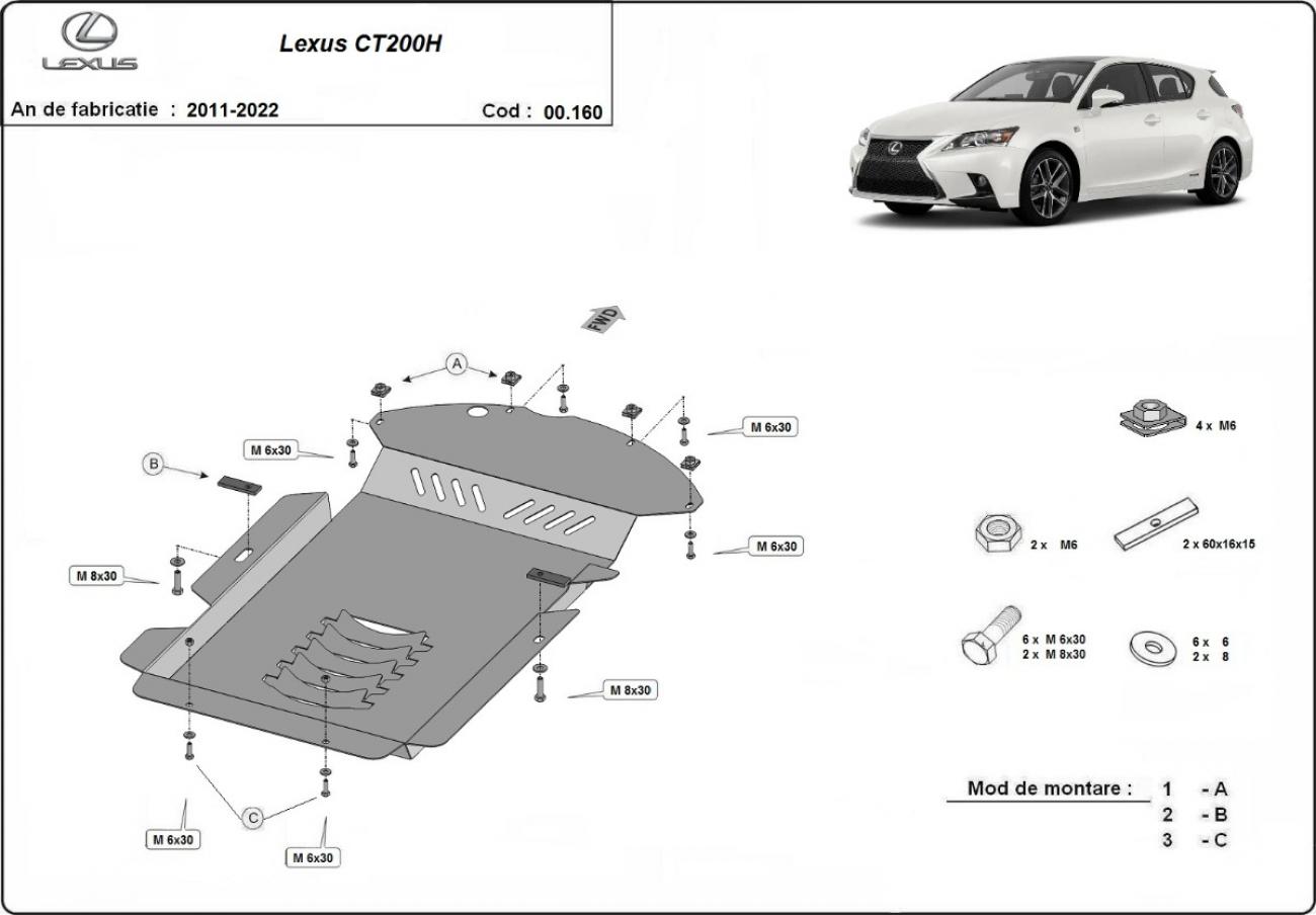 Skid plate Steel Catalytic converter | Lexus CT200H (2011-2022) - 3