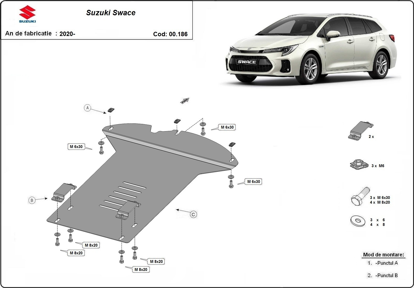 Skid plate Steel Catalytic converter | Suzuki Swace (2020-2026) - 3