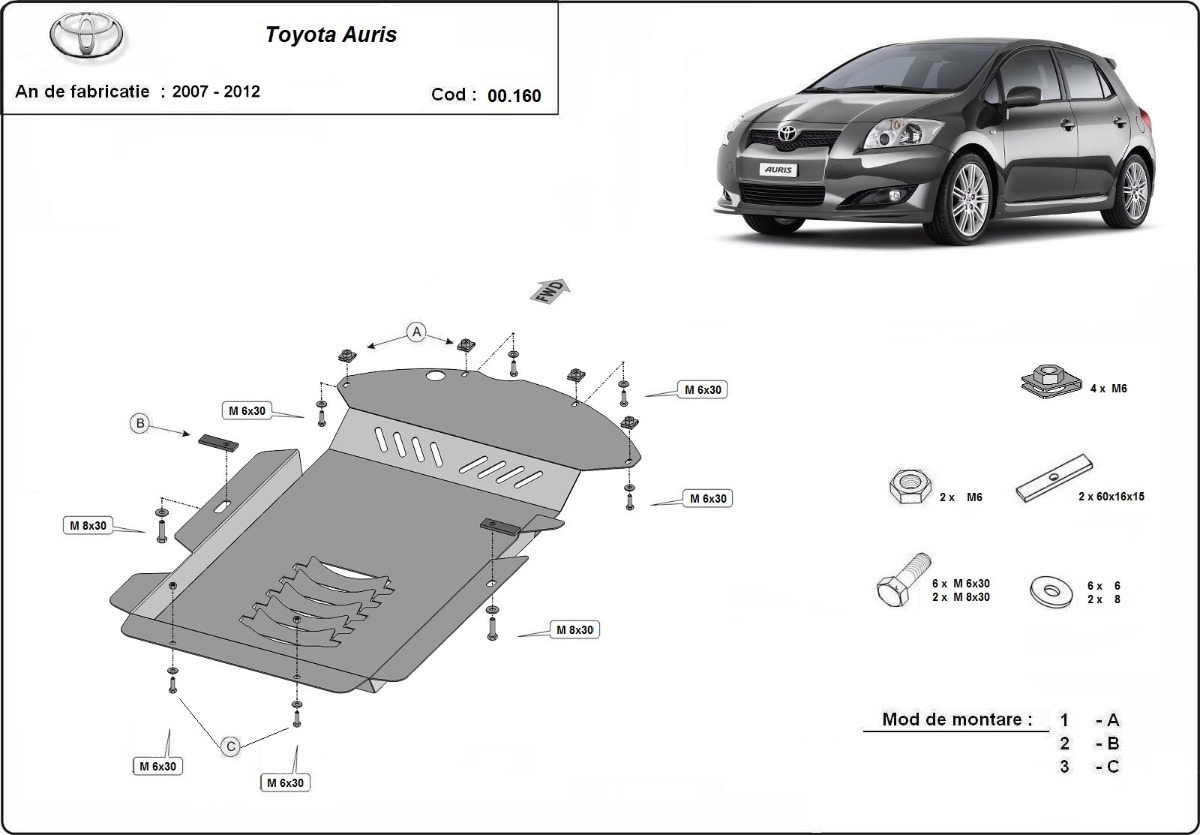 Protection inférieure en acier du catalyseur | Toyota Auris (2007-2012) - 3
