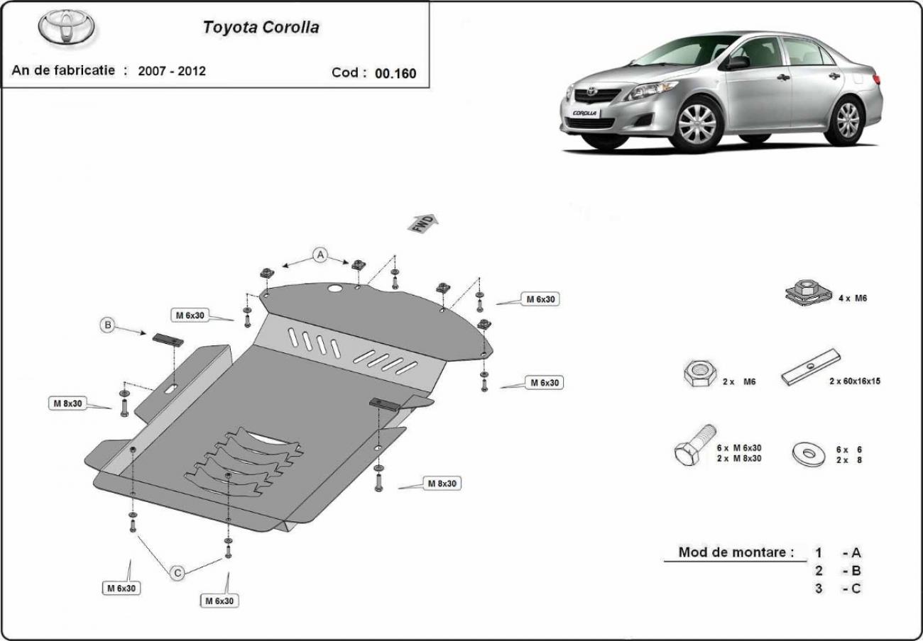 Hasplåt Stål Katalysator | Toyota Corolla (2007-2012) - 3
