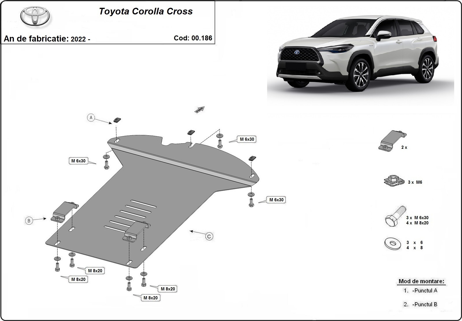 Stalowa osłona podwozia katalizatora | Toyota Corolla Cross (2022-2026) - 3