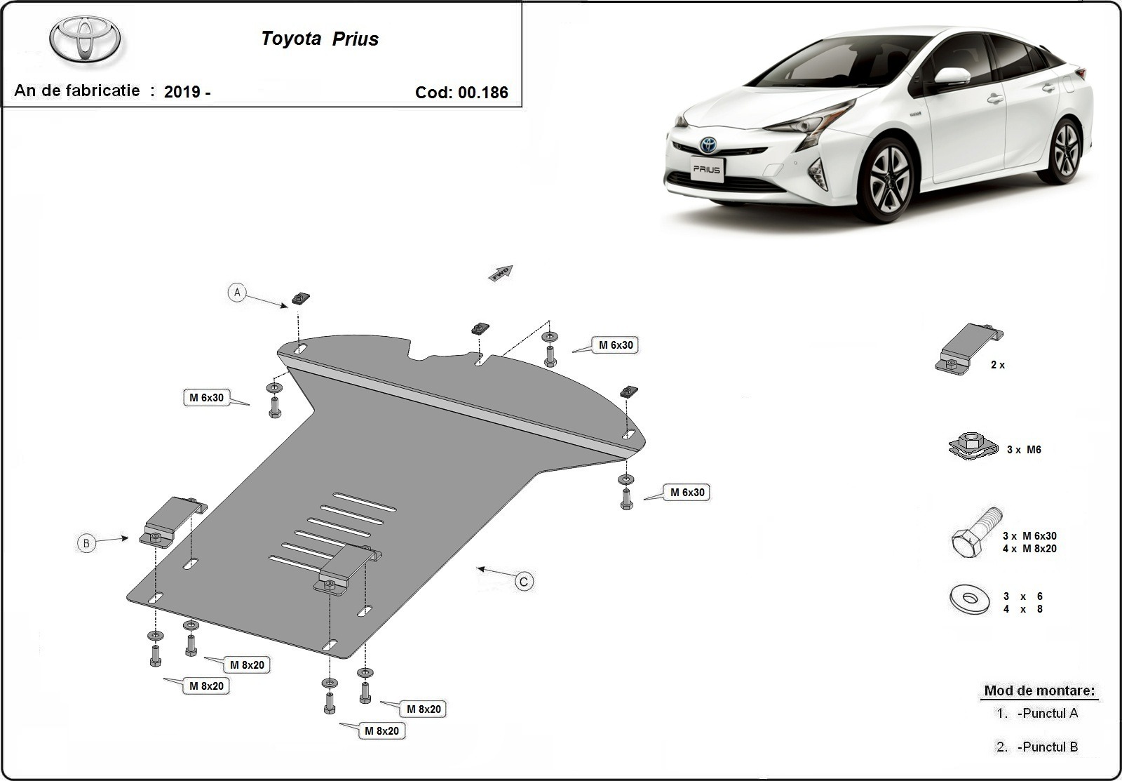 Stalen beschermplaat katalysator | Toyota Prius (2016-2022) - 3