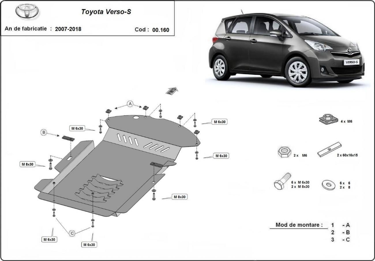 Hasplåt Stål Katalysator | Toyota Verso-S (2007-2018) - 2