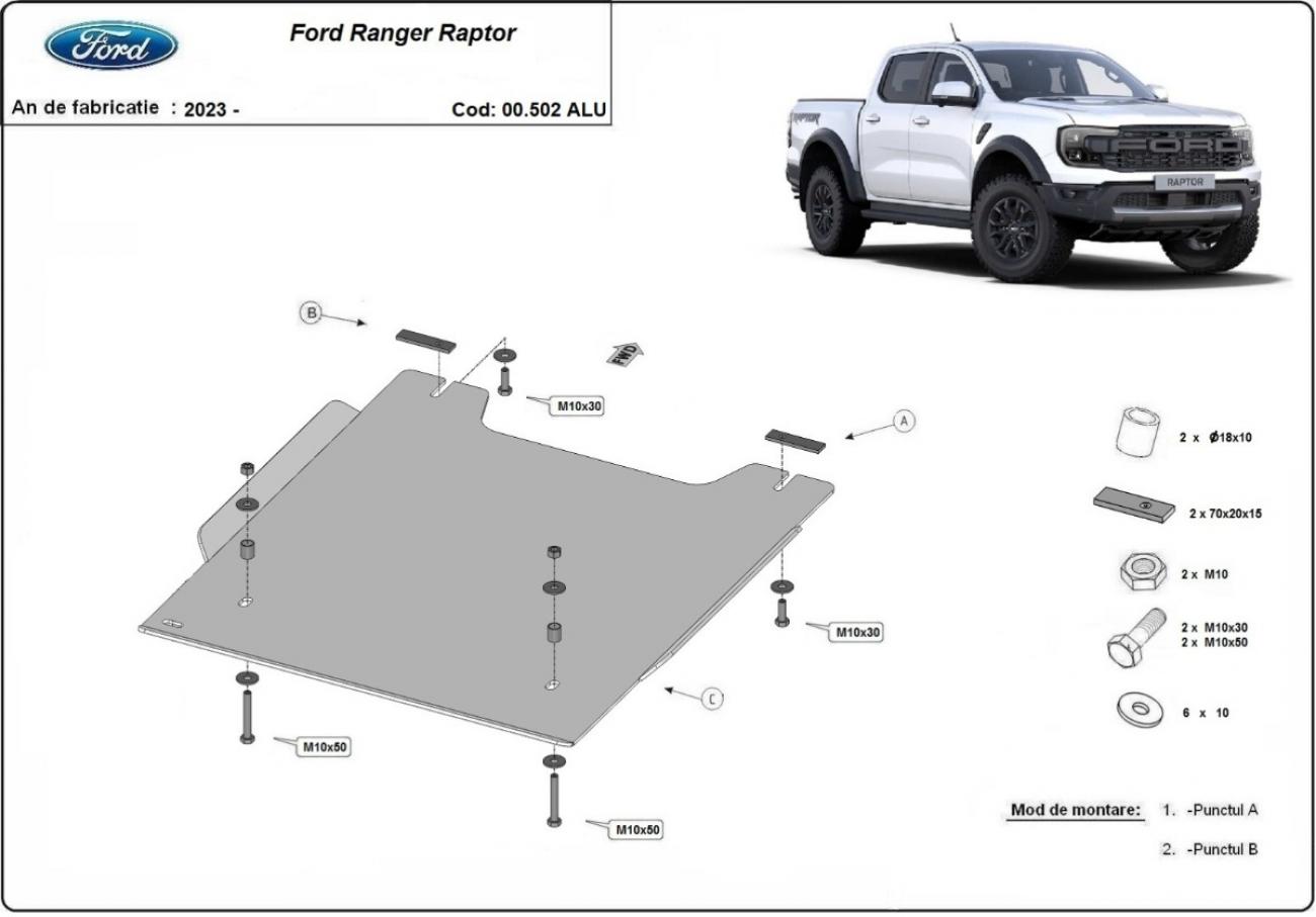Pohjapanssari Aluminium Siirto laatikko | Ford Ranger Raptor (2023-2026) - 3