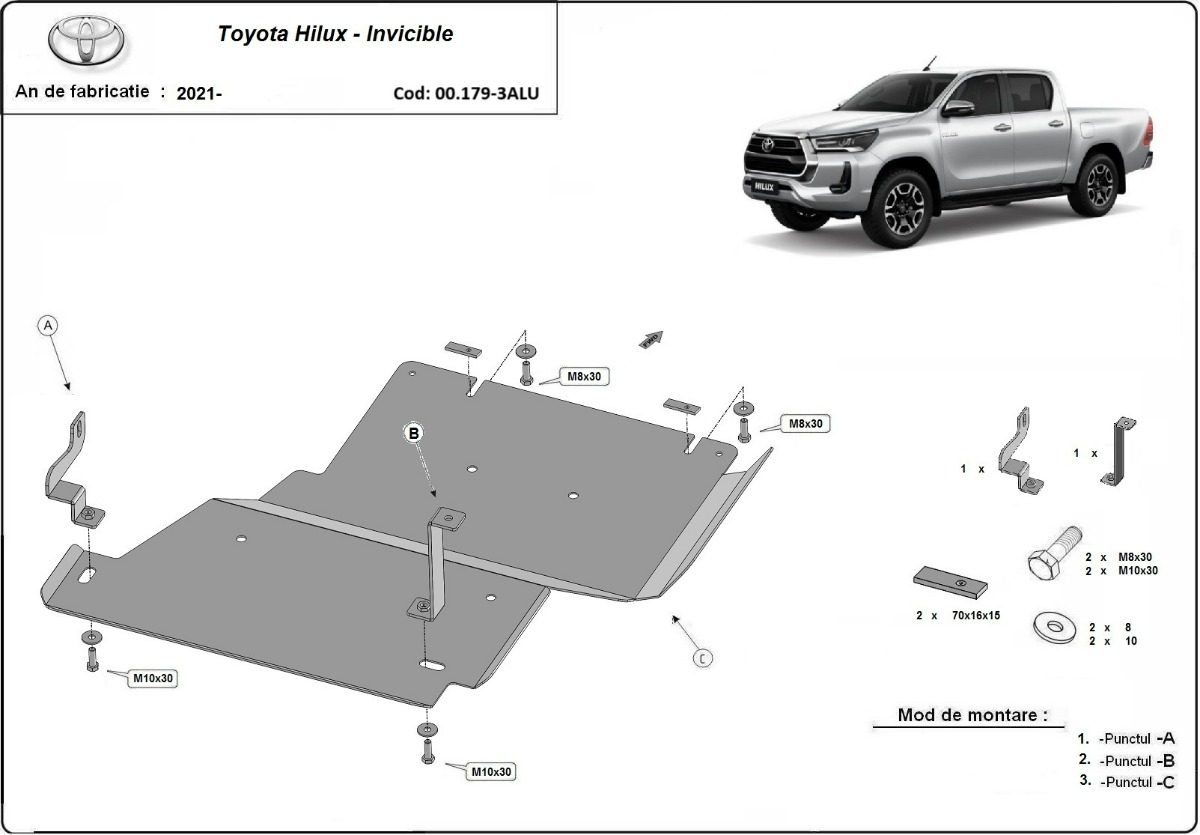 Skid plate Aluminium Differential | Toyota Hilux Invincible (2021-2026)