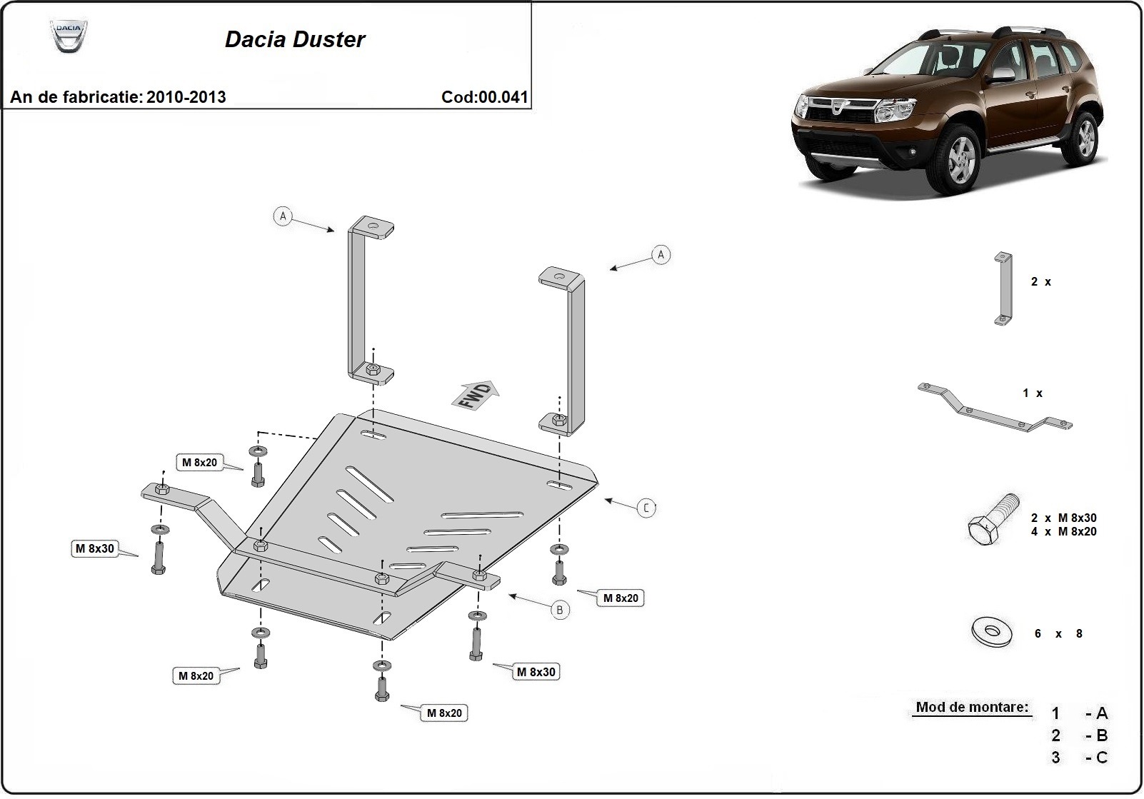 Stalowa osłona podwozia mechanizmu różnicowego | Dacia Duster (2010-2013) - 3
