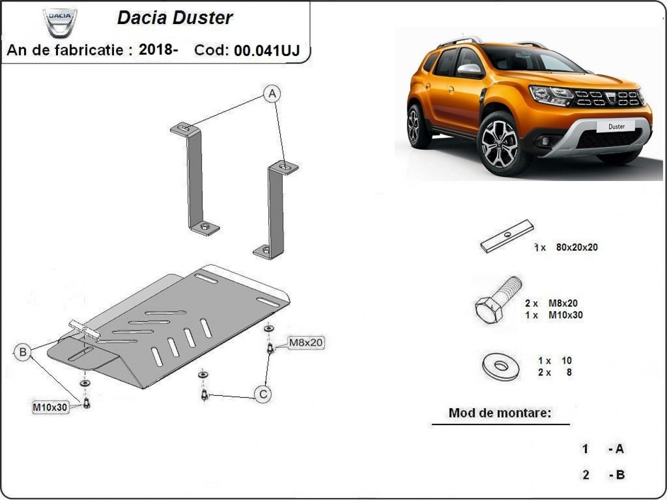 Hasplåt Stål Bakdifferential | Dacia Duster 4x4 (2018-2024) - 3
