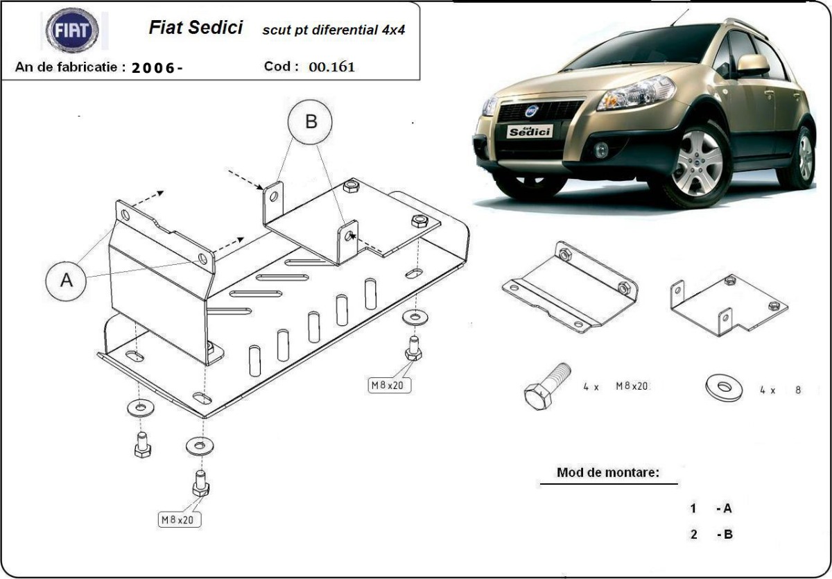 Unterfahrschutz Stahl Differential | Fiat Sedici (2005-2014) - 3