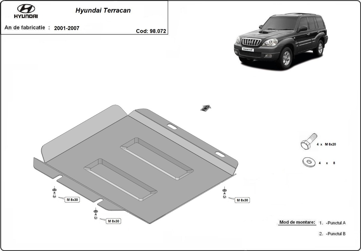 Protection inférieure Acier Transfer case | Hyundai Terracan (2001-2007) - 3