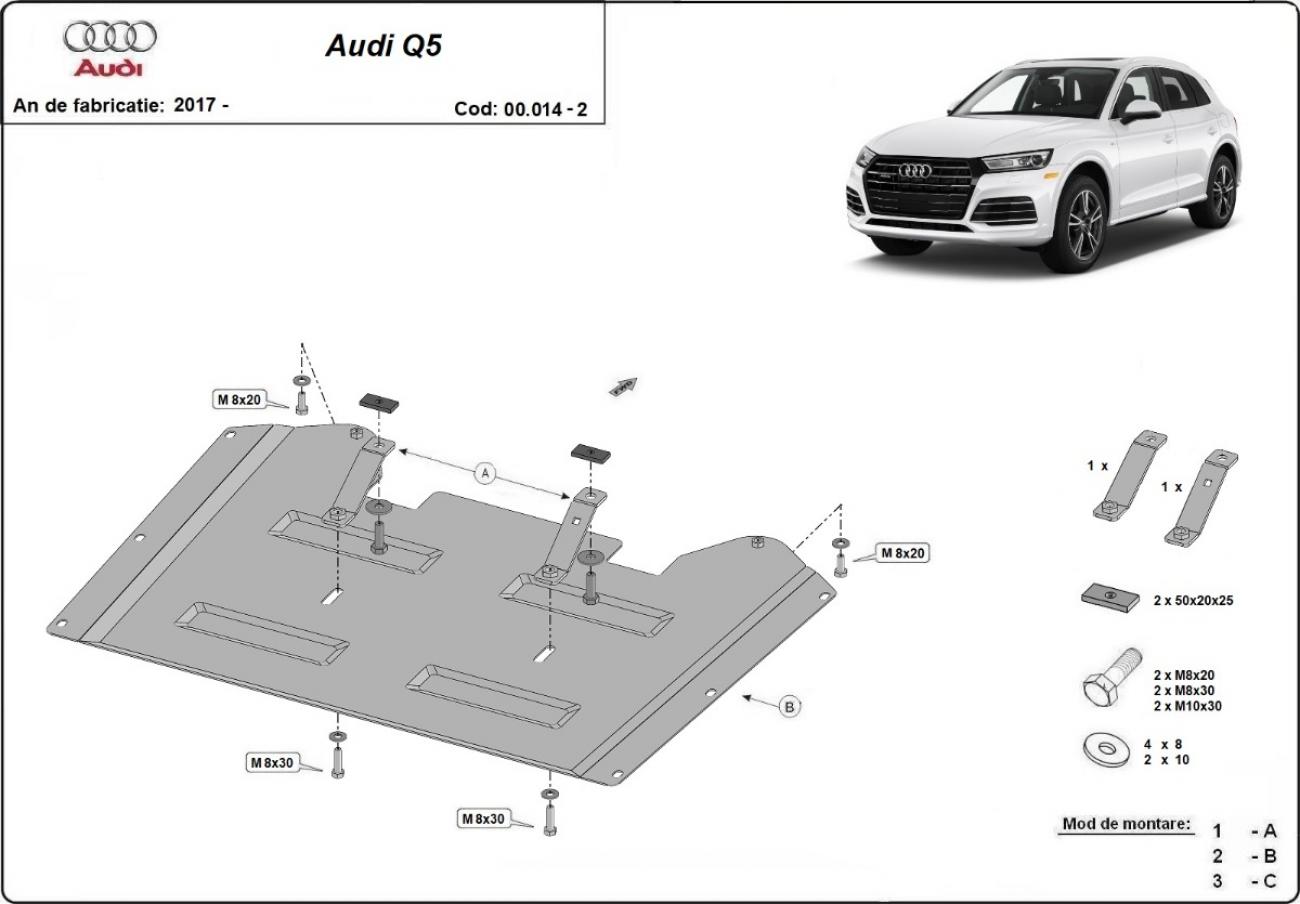 Skid plate Steel Transfer case | Audi Q5 (2017-2025) - 3