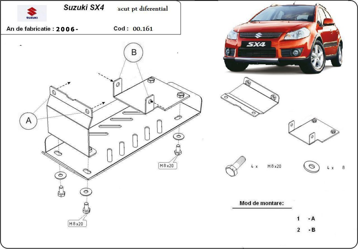 Protezione inferiore Acciaio Differential | Suzuki SX 4WD (2006-2013) - 3