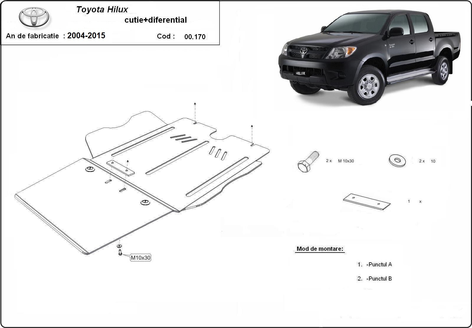 Stalen beschermplaat versnellingsbak | Toyota Hilux (2004-2015) - 3
