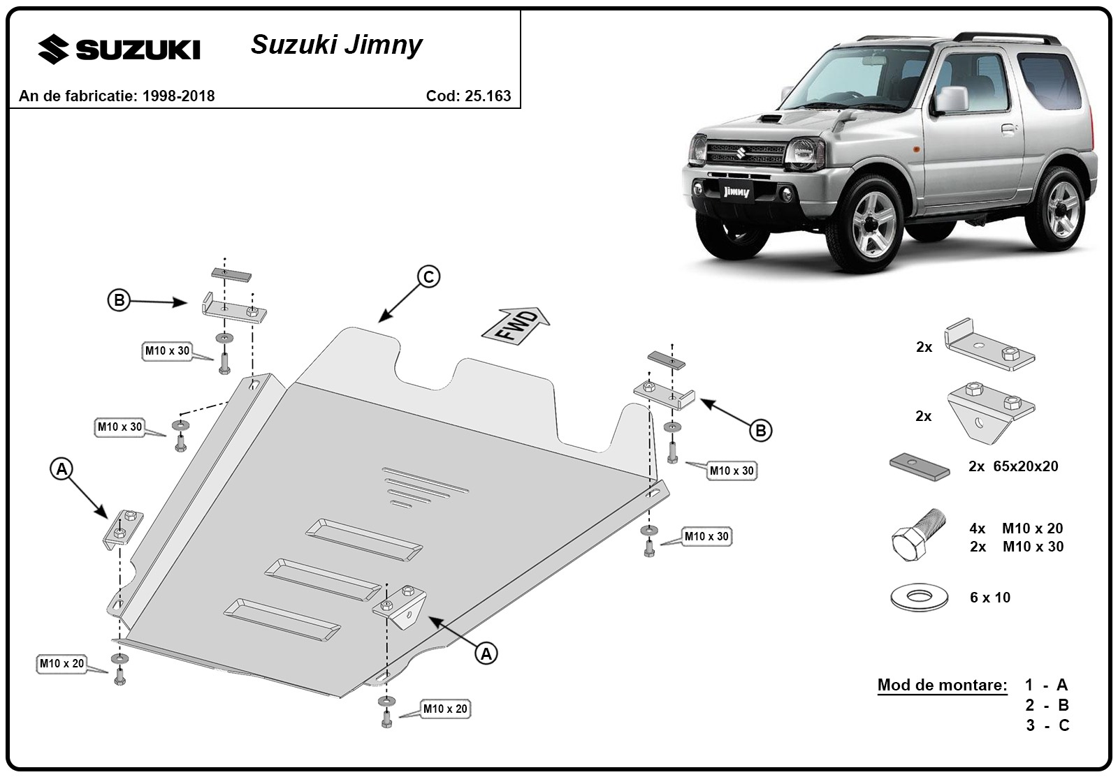 Stalowa osłona podwozia skrzyni rozdzielczej | Suzuki Jimny (1998-2018) - 3