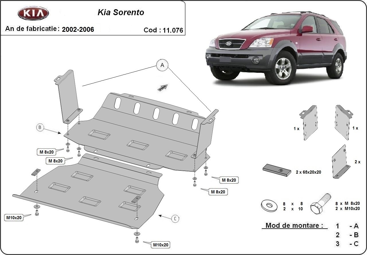 Protector inferior de acero Motor+ | Kia Sorento (2002-2006) - 3