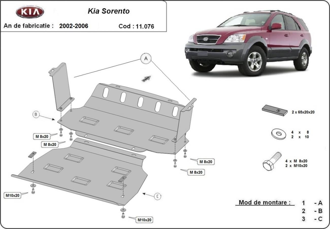 Pohjapanssari Teräs Moottori+ | Kia Sorento (2002-2006) - 3