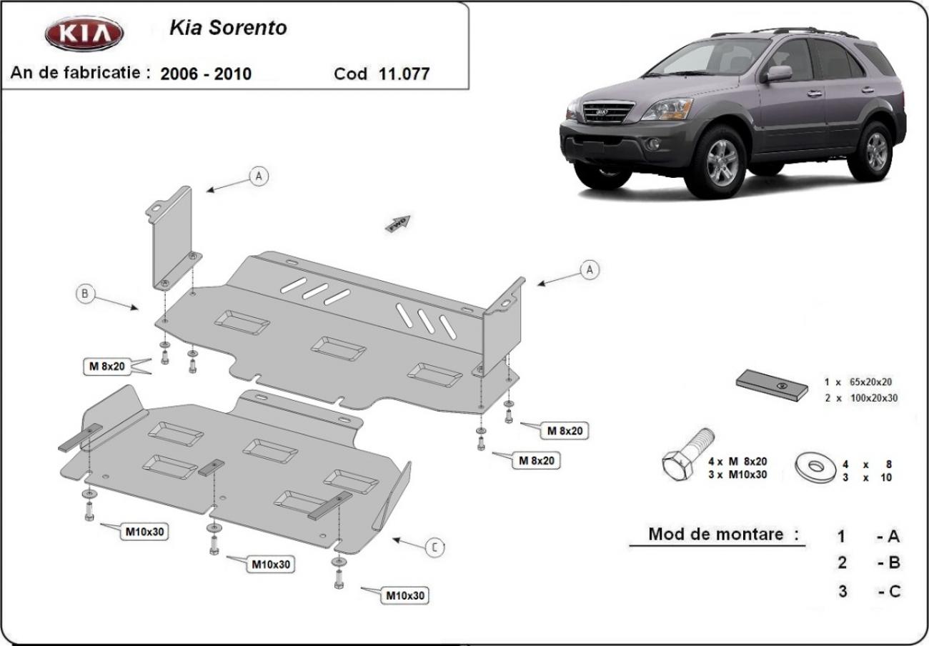 Hasplåt Stål Motor+ | Kia Sorento (2006-2009) - 3