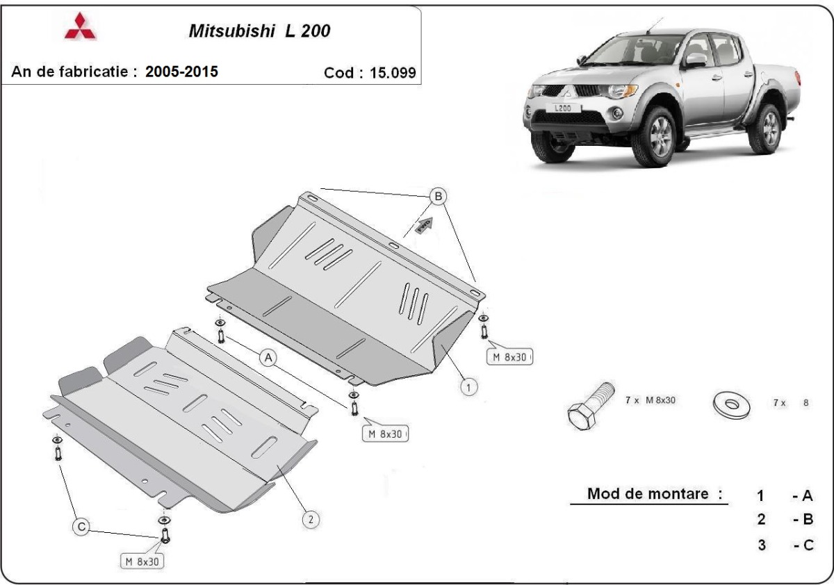 Protector inferior de acero Motor+ | Mitsubishi L 200 (2005-2015) - 3