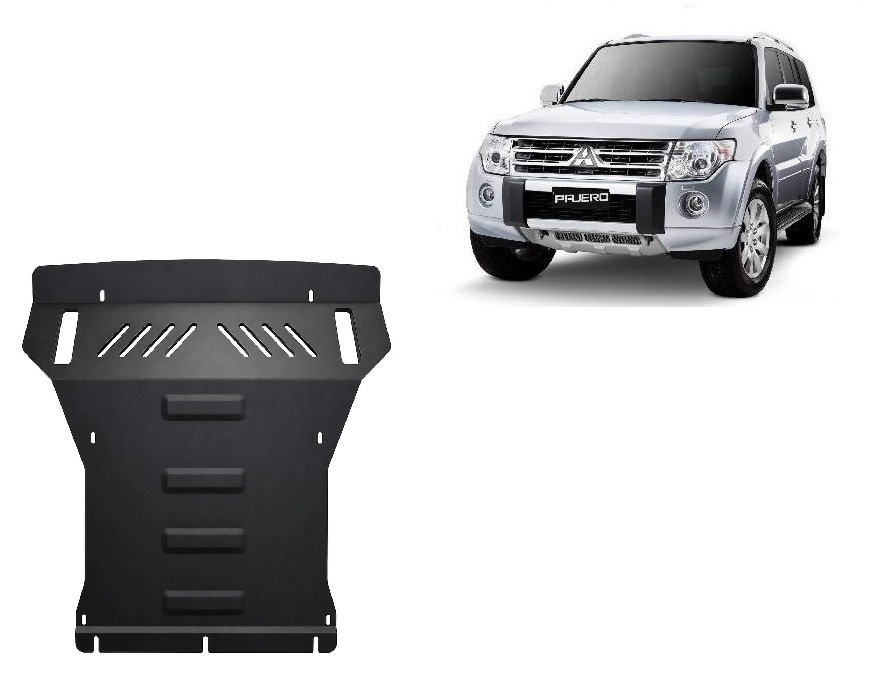 Proteção inferior em aço Motor+ | Mitsubishi Pajero 4 (V80, V90) (2007-2021) - 2