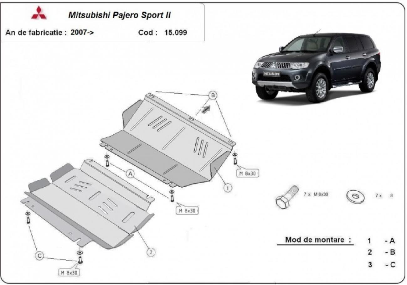 Pohjapanssari Teräs Moottori+ | Mitsubishi Pajero Sport 2 (2008-2016) - 3
