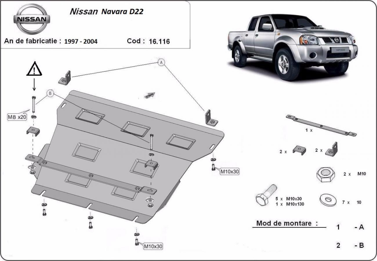 Skid plate Steel Engine+ | Nissan Navara D22 (1997-2004) - 3