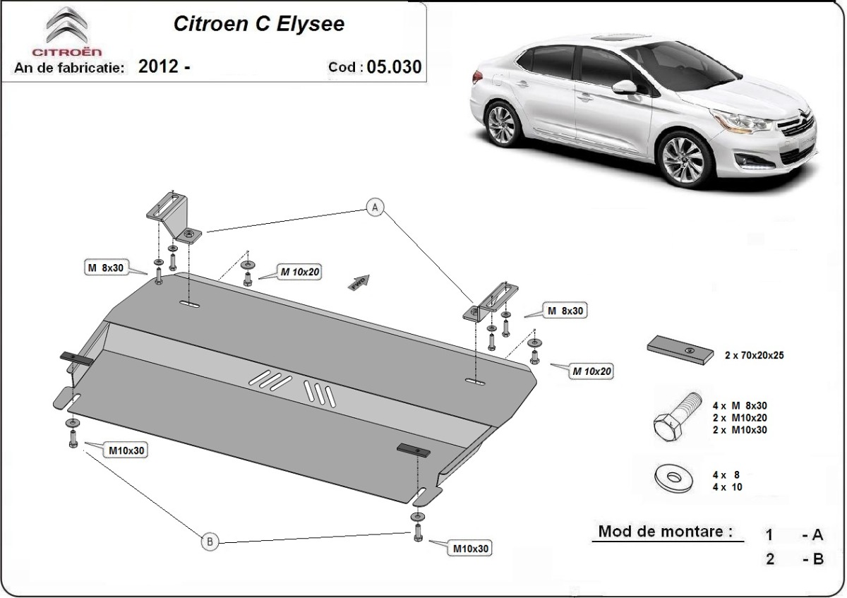 Stahl-Unterfahrschutz Motor+ | Citroën C-Elysee (2012-2026) - 3