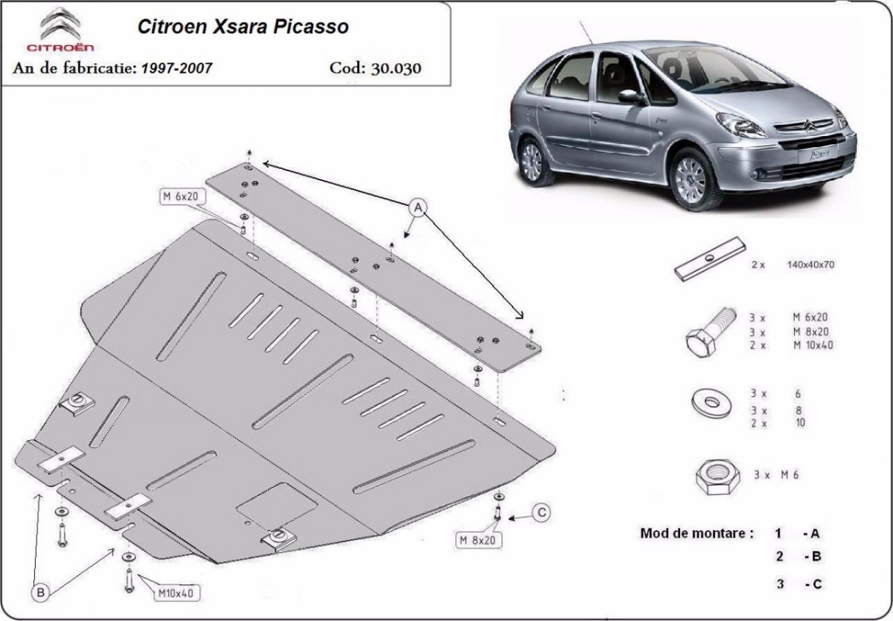 Hasplåt Stål Motor+ | Citroën Xsara Picasso (1999-2009) - 3