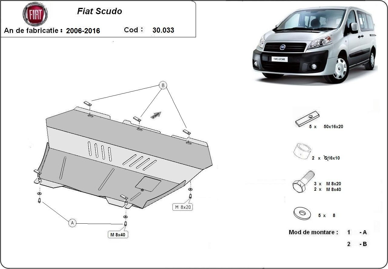 Skid plate Steel Engine+ | Fiat Scudo (2006-2016) - 3