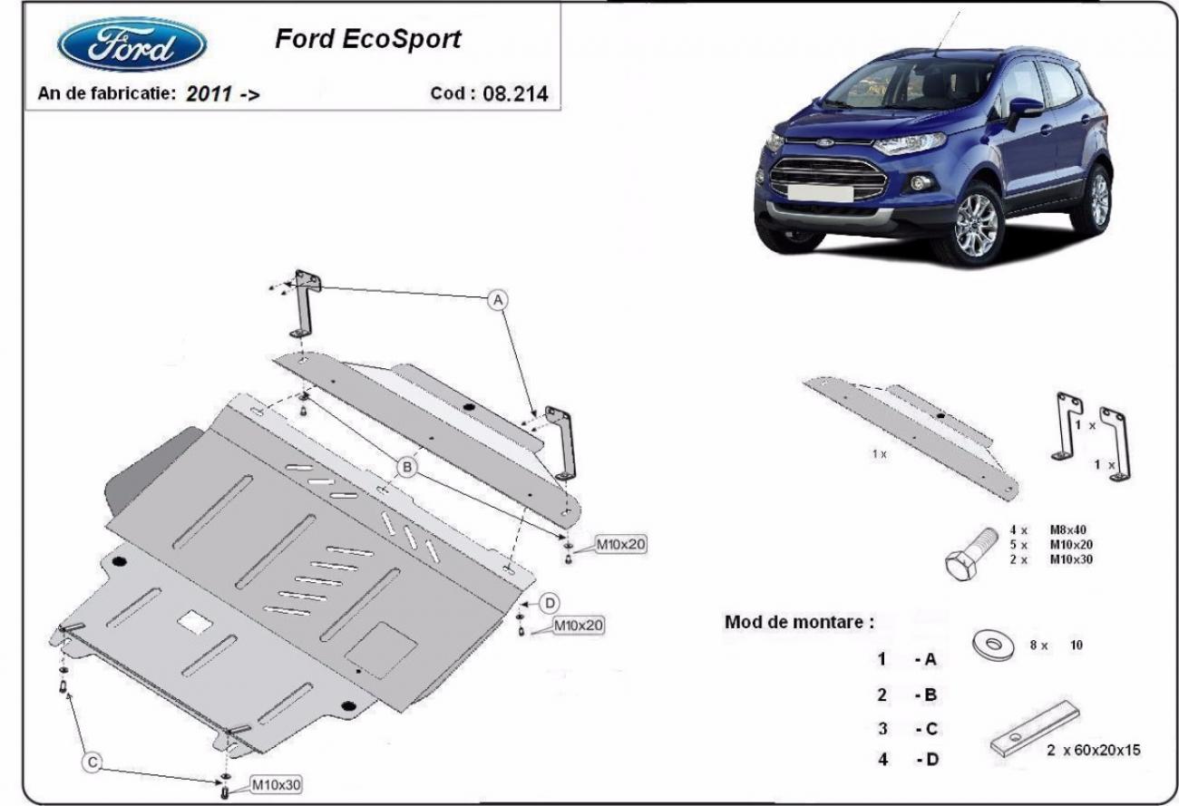 Hasplåt Stål Motor+ | Ford EcoSport (2011-2017) - 3