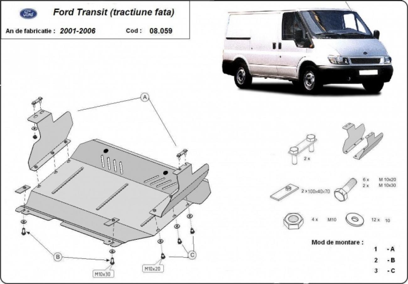 Bundplade Stål Motor+ | Ford Transit - FWD (2001-2006) - 3