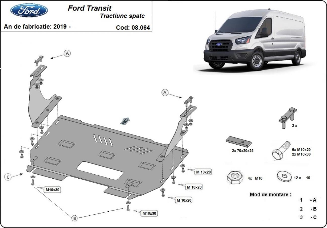 Pohjapanssari Teräs Engine+ | Ford Transit - RWD (2013-2023) - 3