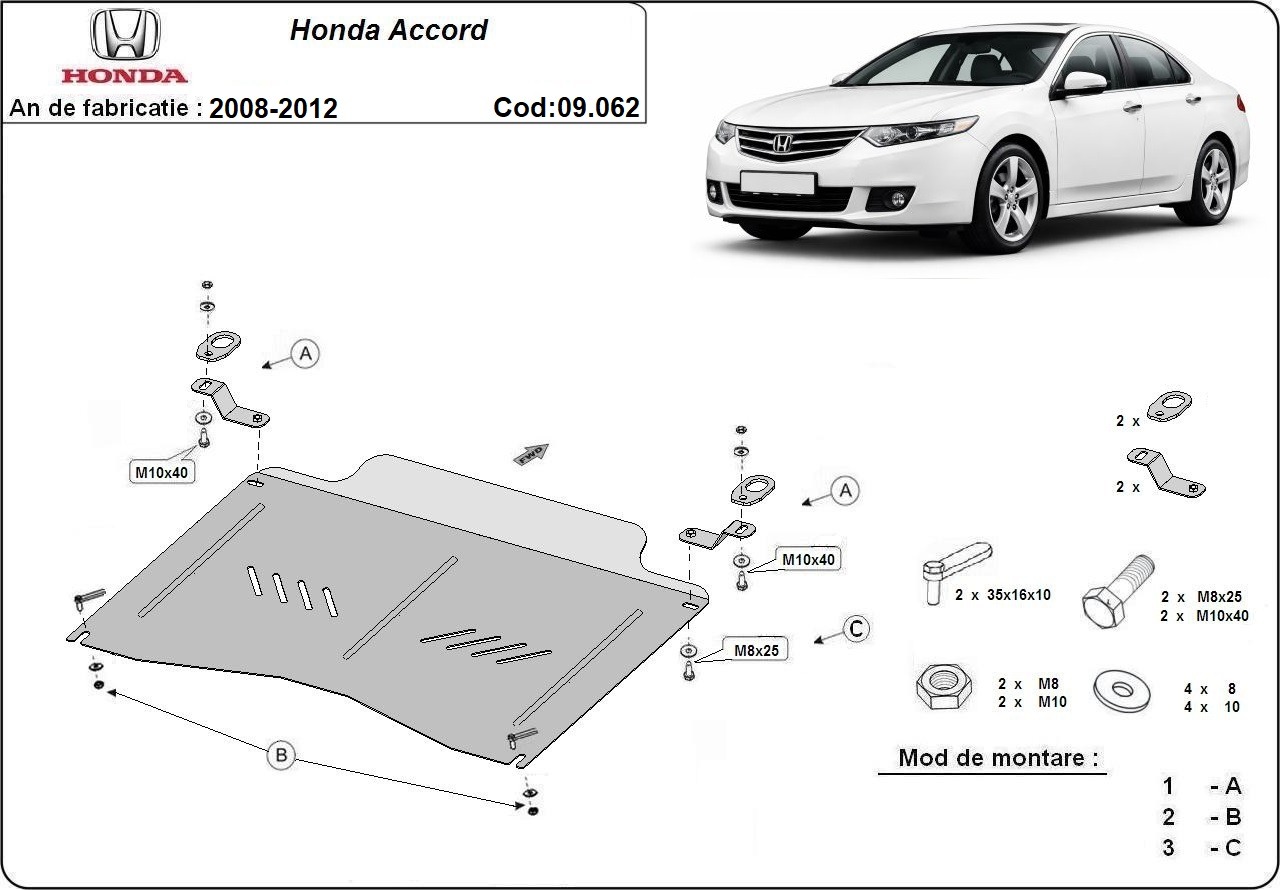 Skid plate Steel Engine+ | Honda Accord (2008-2012) - 3