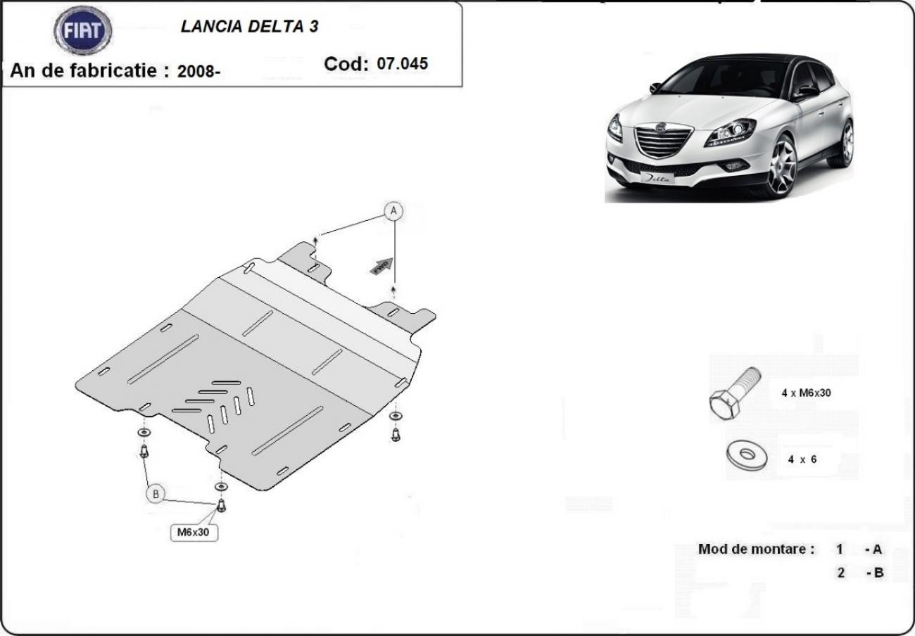 Bunnplate Stål Motor+ | Lancia Delta 3 (2008-2014) - 3
