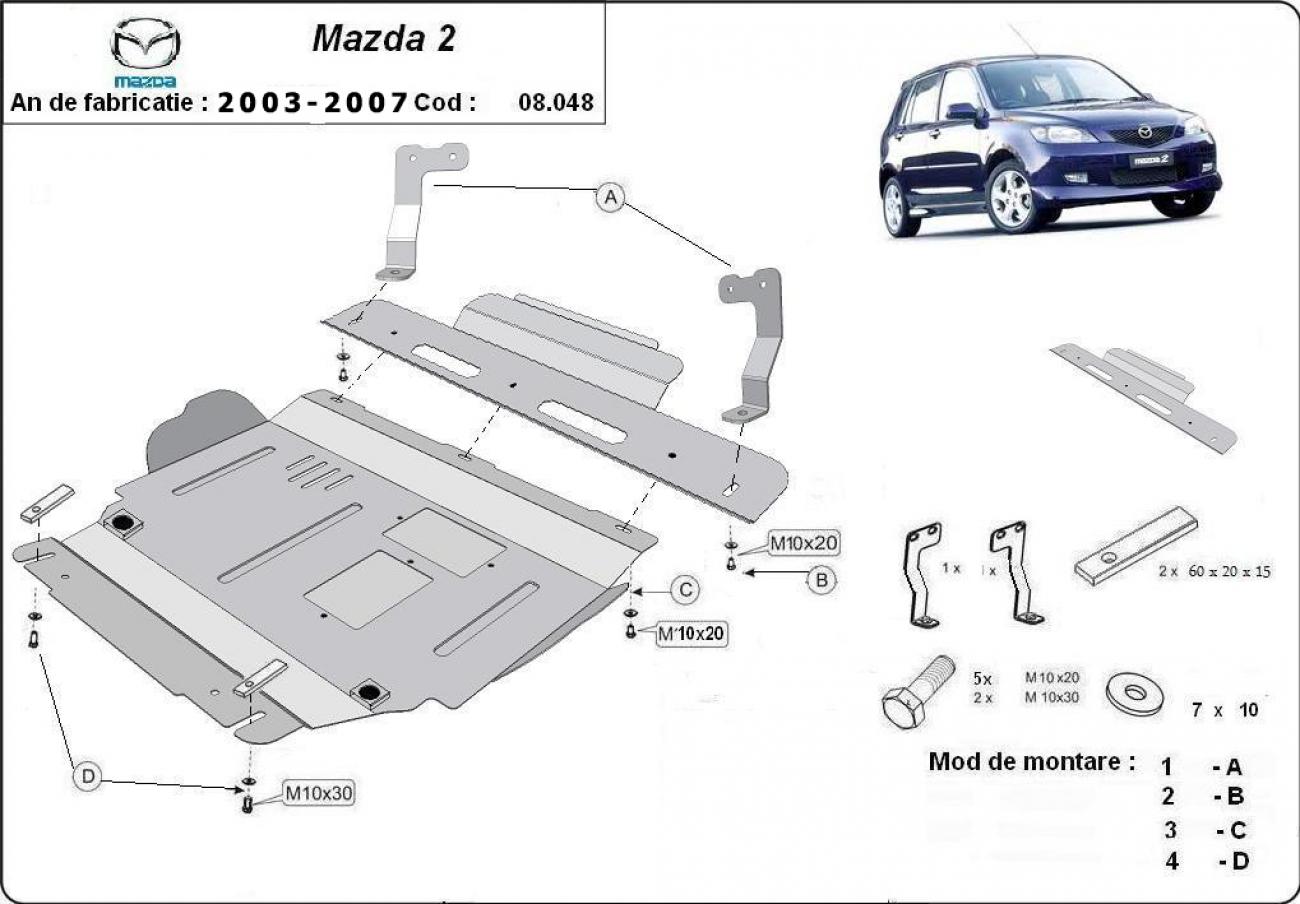 Bunnplate Stål Motor+ | Mazda 2 (2003-2007) - 3