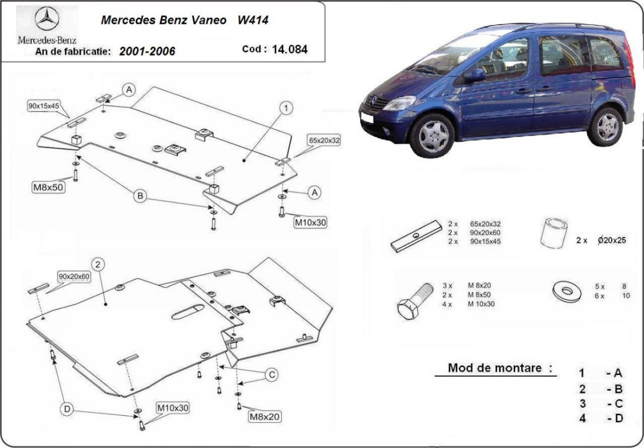 Skid plate Steel Engine+ | Mercedes Vaneo W414 (2001-2006) - 3