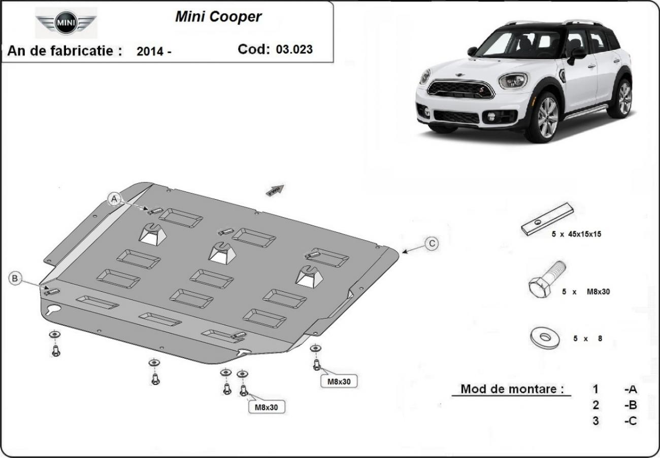 Hasplåt Stål Motor+ | Mini Cooper F55/56 (2014-2026) - 3