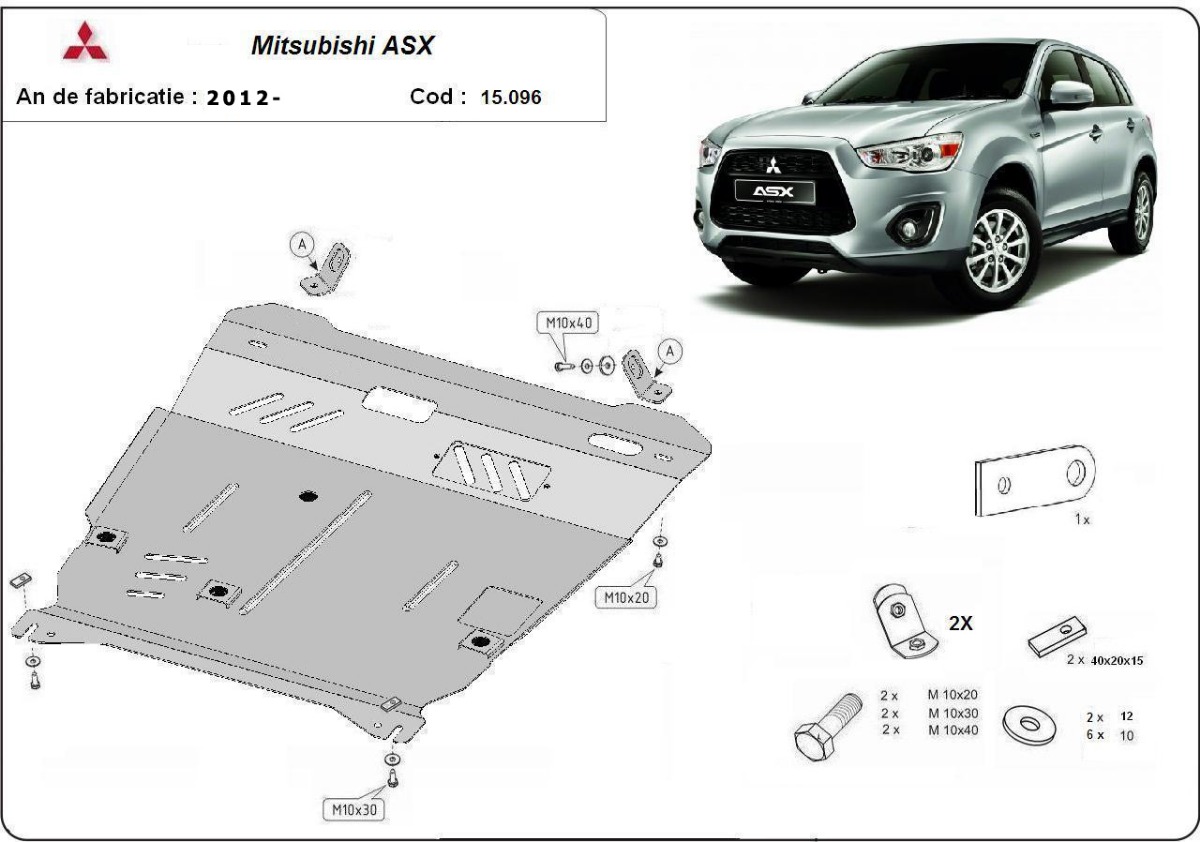 Stalen beschermplaat Motor+ | Mitsubishi ASX (2010-2022) - 3