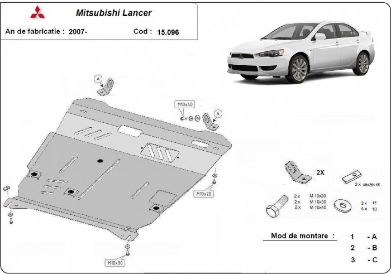Bundplade Stål Motor+ | Mitsubishi Lancer (2007-2017) - 3