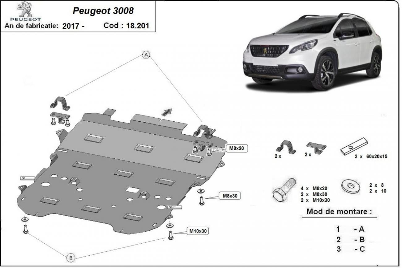 Skid plate Steel Engine+ | Peugeot 3008 (2017-2024) - 3