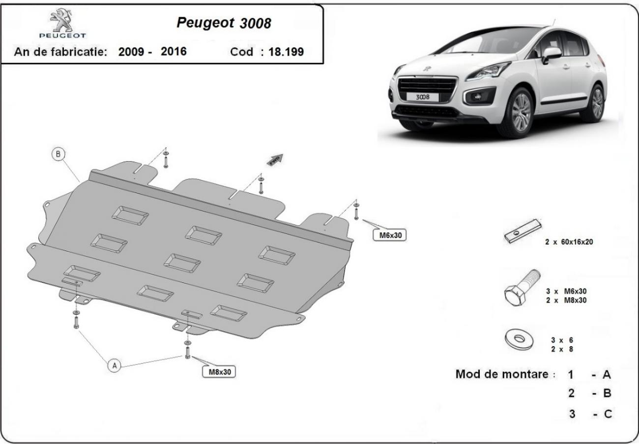 Skid plate Steel Engine+ | Peugeot 3008 (2009-2016) - 3