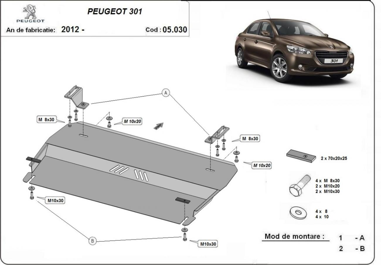 Skid plate Steel Engine+ | Peugeot 301 (2012-2026) - 3