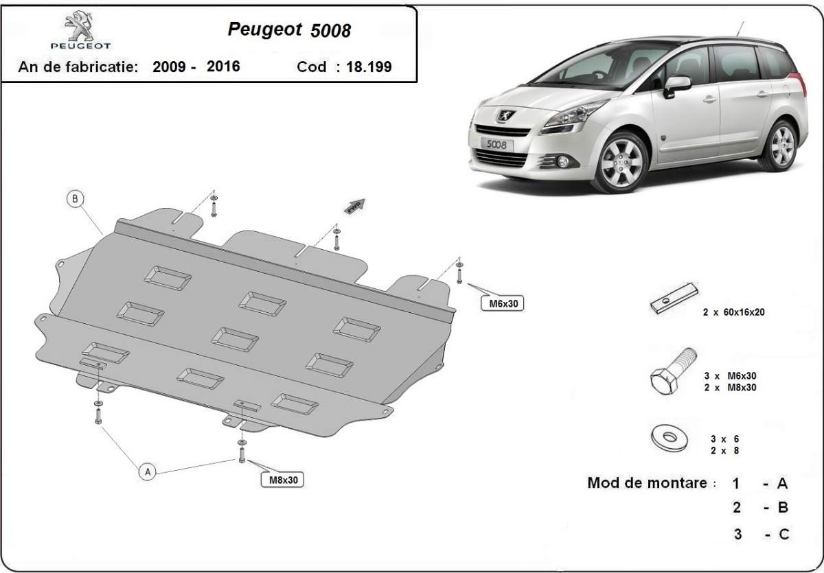 Protector inferior de acero Motor+ | Peugeot 5008 (2009-2017) - 3