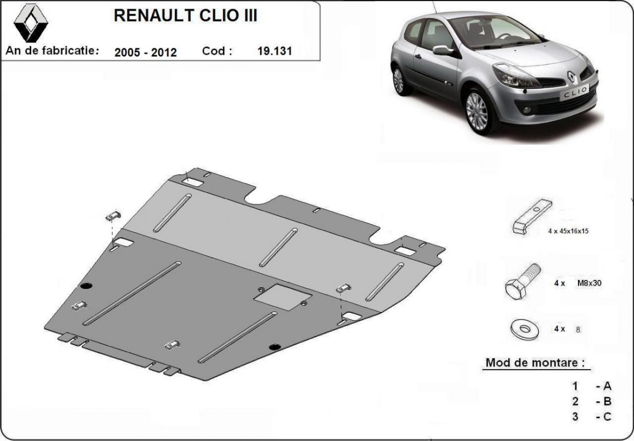 Skid plate Steel Engine+ | Renault Clio 3 (2005-2012) - 3
